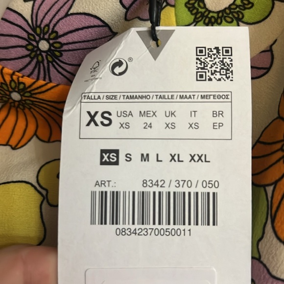 Zara Retro Flower Mini Dress NWT - Picture 8 of 8